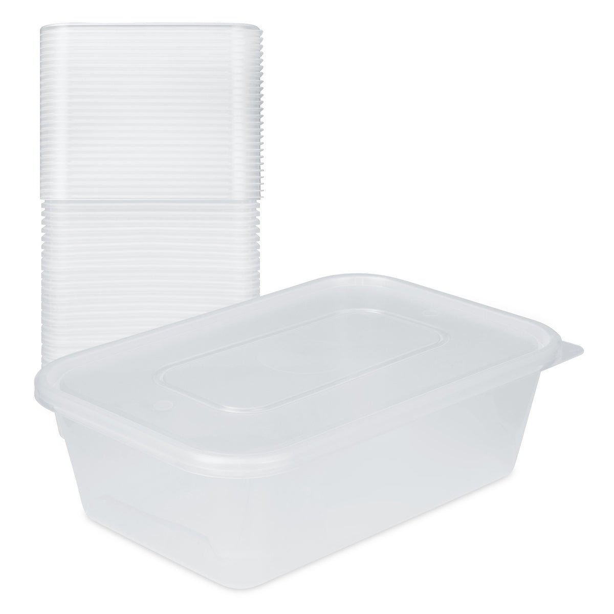 High Clear Rectangular Containers 25 Pack 650ml Rectangular Clear Plastic Containers with Lids – Deco Dine