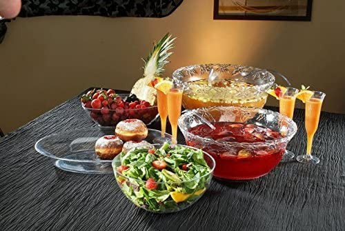 7.5 Litre Premium Plastic Punch Bowl - Decorative Serving bowl - Decodine