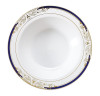 10 Pack China-Look Round Hard Plastic  12oz Bowls - White/Gold/Cobalt Blue