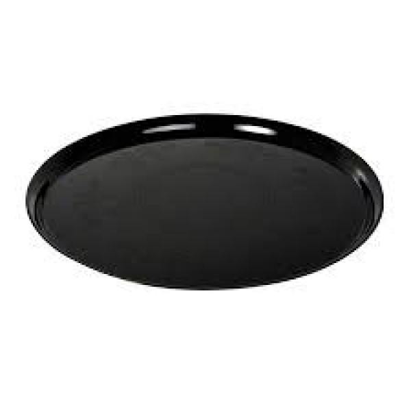 18" Round Black Plastic Serving  Platter Tray