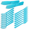 24 Combo Pack of Reusable Blue Plastic Spoons/Forks/Knives (8 of Each) - Dishwasher and Microwave Safe