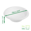 100 Pack 12oz White Lightweight Plastic Soup/Party  Bowls