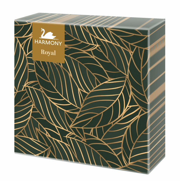 20 Pack Square Green Leaves Dinner Napkins 40 x 40cm 2ply