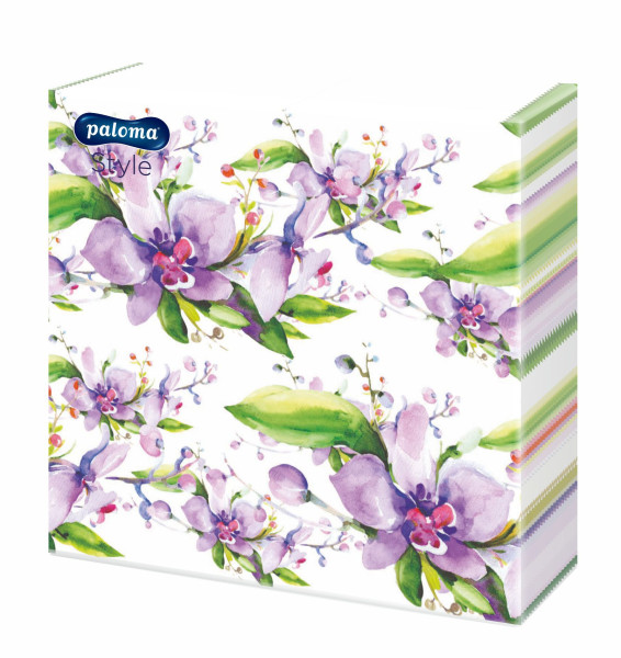 20 Pack Square Orchid Design Floral Dinner Napkins 33 x 33cm 3ply