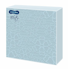 16 Pack Square Light Blue Lace Designed Dinner Napkins 33 x 33cm 2ply