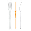 100 Pack Reusable Clear Plastic Forks - Dishwasher and Microwave Safe