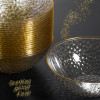 20 Pack 16oz Glittered Gold Plastic Bowls with Hammered Design and Gold Rim