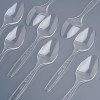 40 Pack Reusable Clear Plastic Spoons - Dishwasher and Microwave Safe