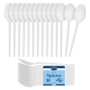 100 Pack Reusable White Plastic Spoons - Dishwasher and Microwave Safe