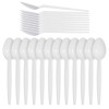 100 Pack Reusable White Plastic Teaspoons/Dessert Spoons - Dishwasher and Microwave Safe