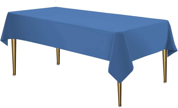 Premium Plastic Blue Tablecloth Disposable Plastic Table Cover for Rectangle Tables 54" x 108"