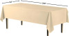 Premium Plastic Ivory Tablecloth Disposable Plastic Table Cover for Rectangle Tables 54" x 108"