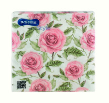 20 Pack Square Rose Design Floral Dinner Napkins 33 x 33cm 3ply