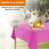 Premium Plastic Pink Tablecloth Disposable Plastic Table Cover for Rectangle Tables 54" x 108"