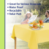 Premium Plastic Yellow Tablecloth Disposable Plastic Table Cover for Rectangle Tables 54" x 108"