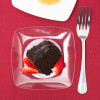 10 Pack 5.5" Square Plastic Clear Dessert Plates