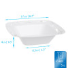 10 Pack Elegant White and Silver Marble-Look Square Hard Plastic 12oz Bowls