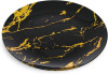 10 Pack Hard Plastic 10" Plates - Marble Look Black and Gold