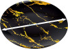 10 Pack Hard Plastic 9" Plates - Marble Look Black and Gold