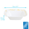 10 Pack Hard Plastic White and Gold Marble-Look Small Dessert 5oz Square Bowls