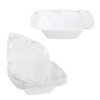 10 Pack Hard Plastic White and Silver Marble-Look Small Dessert 5oz Square Bowls