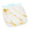 10 Pack White and Gold Marble-Look Small Square 6" Plates