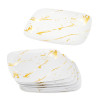 10 Pack White and Gold Marble-Look Small Square 6" Plates