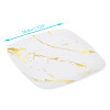 10 Pack White and Gold Marble-Look Square 7.5" Dinner Plates