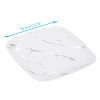 10 Pack White and Silver Marble-Look Square 7.5" Dinner Plates