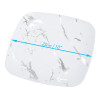 10 Pack White and Silver Marble-Look Square 10" Dinner Plates