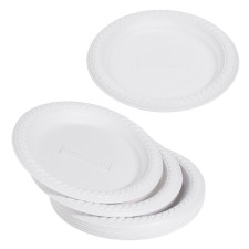 100 Pack Sturdy and Eco-Friendly 6" White Disposable Cornstarch Small Plates - Compostable and Microwave Safe