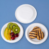 100 Pack Sturdy and Eco-Friendly 6" White Disposable Cornstarch Small Plates - Compostable and Microwave Safe