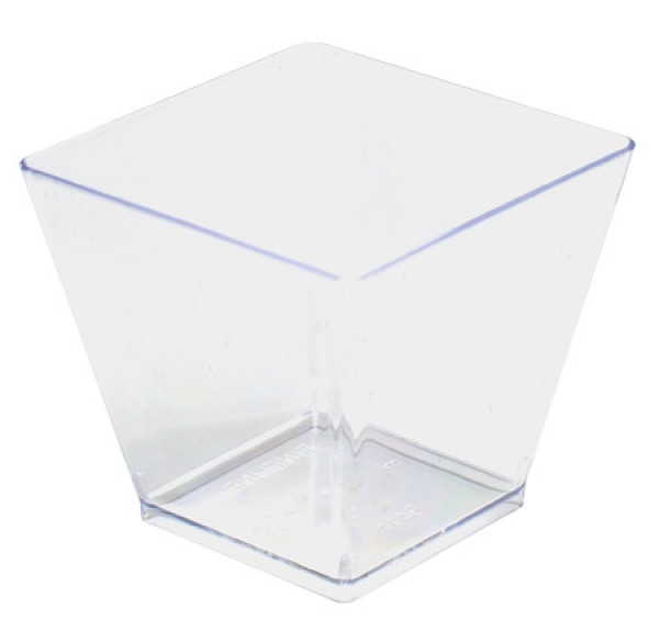 2 oz Clear Mini Cube Dessert Pots/Cup 20 Pack