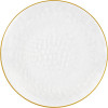 20 Pack 10" Clear Hammered Plastic Plates with Gold Rim