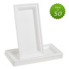 25 Pack 5"x10" Bagasse Rectangular Disposable Serving Tray/Platter