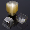 25 Pack Glitter Gold Mini Plastic Dessert Pots 2.6oz