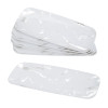 4 Pack Elegant White and Silver Marble-Look Small Plastic Tray