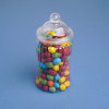 450ml Clear Round Plastic Sweet Jars with Victorian Style Lids