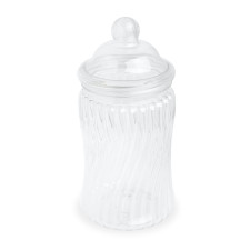 450ml Clear Round Plastic Sweet Jars with Victorian Style Lids