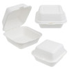 50 Pack 6" x 6" Burger Clamshell Hinged Bagasse Containers