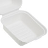 50 Pack 6" x 6" Burger Clamshell Hinged Bagasse Containers