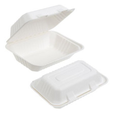 50 Pack 9x6" Food Storage/Takeaway Hinged Clamshell Containers