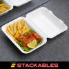 50 Pack 9x6" Food Storage/Takeaway Hinged Clamshell Containers