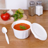 50 Pack Eco-Friendly 16oz (473ml) Cornstarch Bowls with Lids - Compostable and Versatile