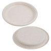 50 Pack Natural Colored Biodegradable Bagasse 9 inch Disposable Dinner Plates