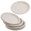 50 Pack Natural Colored Biodegradable Bagasse 9 inch Disposable Dinner Plates