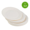 50 Pack 6" Round Disposable Bagasse Plates