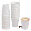 50 Pack White 8oz Single Wall Paper Cups for Hot and Cold Drinks