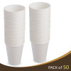 50 Pack White 12oz Single Wall Paper Cups for Hot and Cold Drinks