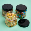 750ml Round Plastic Flat Jam Jars with Lids